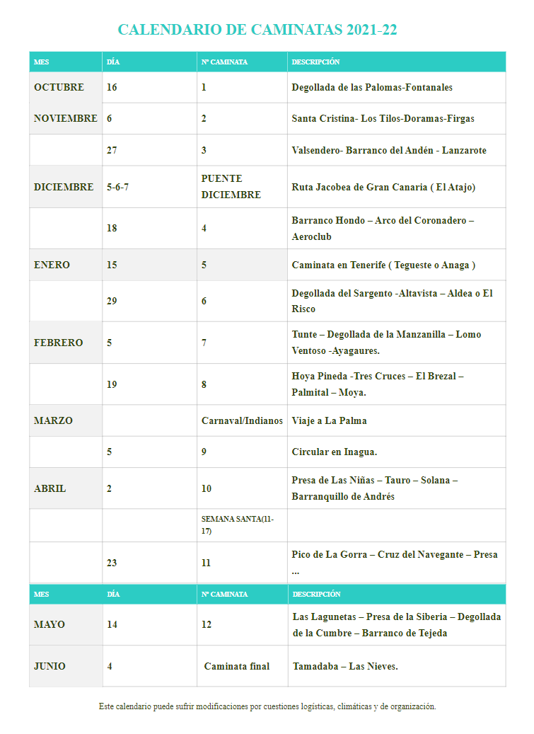 calendario 2021 2022